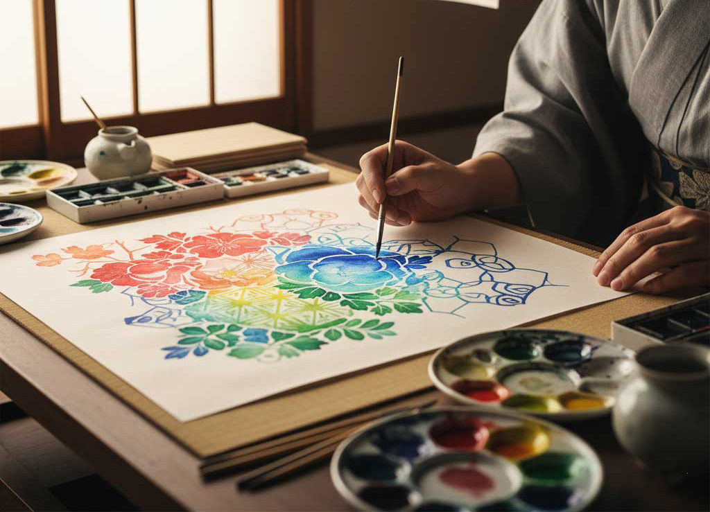 和紙の制作風景1